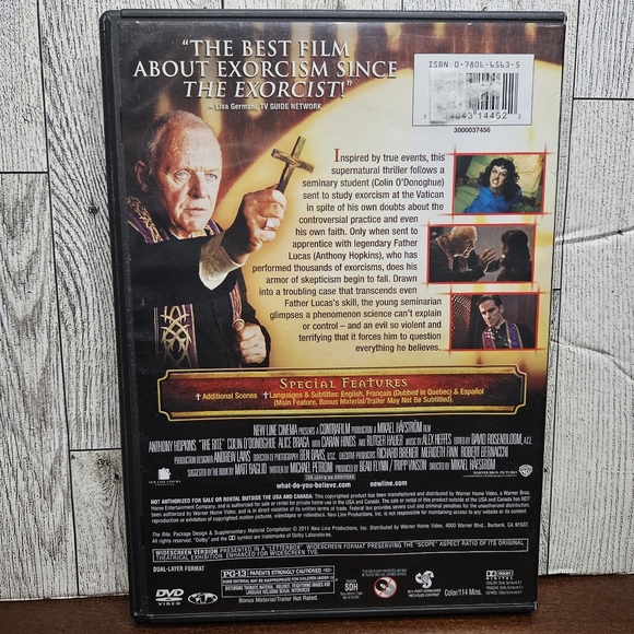 The Rite DVD Anthony Hopkins Inspired By True Events Horror Scary - Picture 3 of 4